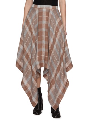 Main View - Click To Enlarge - BOINIGAN - Tartan Asymmetrical Maxi Skirt