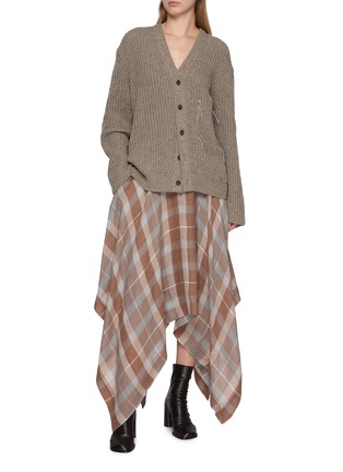 Figure View - Click To Enlarge - BOINIGAN - Tartan Asymmetrical Maxi Skirt