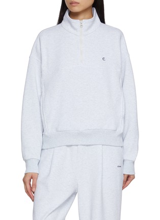Main View - Click To Enlarge - CLOVE - Half Zip Cotton Blend Sweatshirt