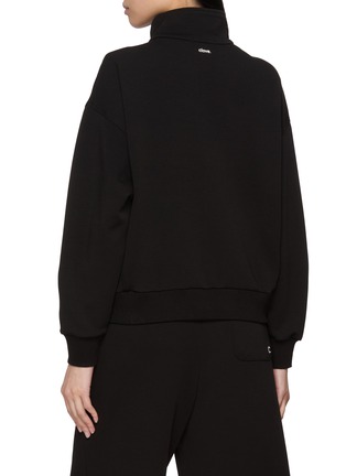 Back View - Click To Enlarge - CLOVE - Logo Embroidered Half Zip Sweatshirt