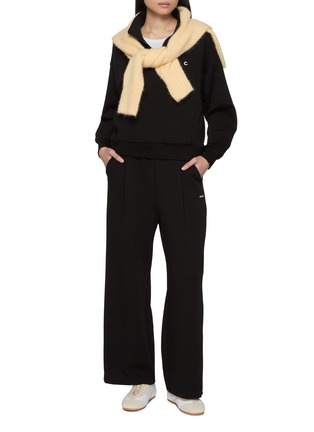 Figure View - Click To Enlarge - CLOVE - Logo Embroidered Half Zip Sweatshirt