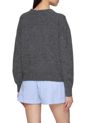 Back View - Click To Enlarge - CLOVE - Logo Embroidered Argyle Knit Sweater