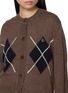  - CLOVE - Logo Embroidered Argyle Knit Cardigan