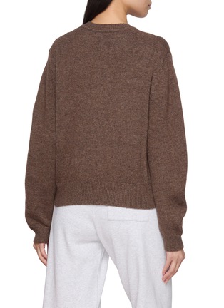 Back View - Click To Enlarge - CLOVE - Logo Embroidered Argyle Knit Cardigan