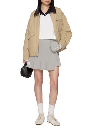 Figure View - Click To Enlarge - CLOVE - Logo Embroidered Layered Collar T-shirt