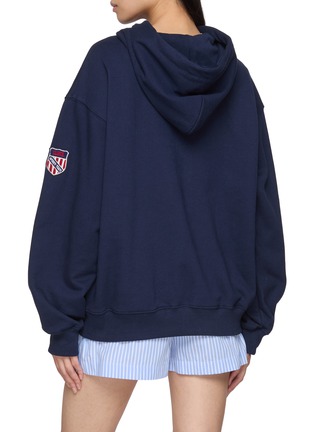 Back View - Click To Enlarge - CLOVE - Chenille Embroidered Varsity Circle Hoodie