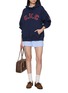 Figure View - Click To Enlarge - CLOVE - Chenille Embroidered Varsity Circle Hoodie