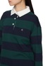  - CLOVE - Logo Embroidered Striped Rugby Shirt