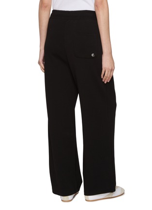 Back View - Click To Enlarge - CLOVE - Logo Embroidered Soft Wide Sweatpants