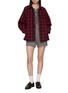 Figure View - Click To Enlarge - CLOVE - Logo Embroidered Checked Shirt Jacket