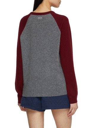 Back View - Click To Enlarge - CLOVE - Colourblock Raglan Sleeve Wool Cashmere Blend Knit Top