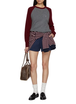 Figure View - Click To Enlarge - CLOVE - Colourblock Raglan Sleeve Wool Cashmere Blend Knit Top