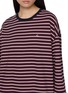  - CLOVE - Logo Embroidered Striped T-shirt