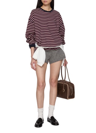 Figure View - Click To Enlarge - CLOVE - Logo Embroidered Striped T-shirt