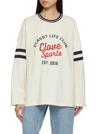Main View - Click To Enlarge - CLOVE - Round Neck Cotton Rugby Sweatshirt