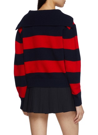 Back View - Click To Enlarge - CLOVE - Striped Sailor Collar Cashmere Wool Knit Sweater