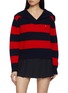CLOVE Striped Sailor Collar Cashmere Wool Knit Sweater