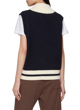 Back View - Click To Enlarge - CLOVE - Jacquard Logo Ribbed Knit Vest