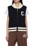 CLOVE Jacquard Logo Ribbed Knit Vest