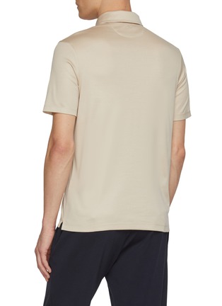 Back View - Click To Enlarge - PAUL & SHARK - Metal Shark Logo Cotton Polo Shirt