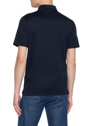 Back View - Click To Enlarge - PAUL & SHARK - Piqué Aqua Touch Cotton Polo Shirt