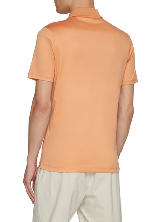 Back View - Click To Enlarge - PAUL & SHARK - Shark Logo Cotton Polo Shirt