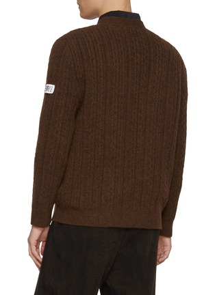 Back View - Click To Enlarge - MM6 MAISON MARGIELA - Logo Patch Interlock Knit Cardigan