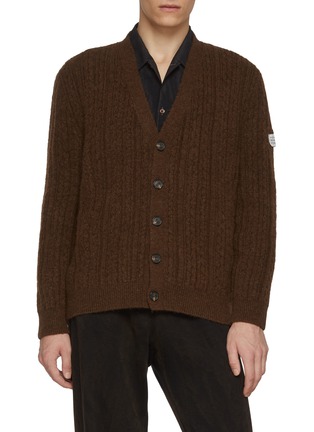 Main View - Click To Enlarge - MM6 MAISON MARGIELA - Logo Patch Interlock Knit Cardigan