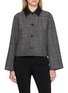 THEORY Curve Sleeve Leather Collar Wool Blend Jacket