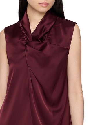  - THEORY - Sleeveless Twisted Split Satin Top