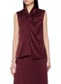 THEORY Sleeveless Twisted Split Satin Top