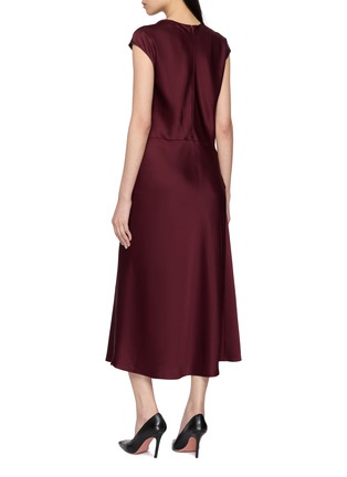 Back View - Click To Enlarge - THEORY - Twist Bodice Satin Dress
