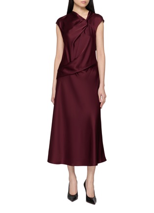 Main View - Click To Enlarge - THEORY - Twist Bodice Satin Dress