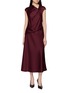 THEORY Twist Bodice Satin Dress