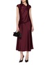 Figure View - Click To Enlarge - THEORY - Twist Bodice Satin Dress