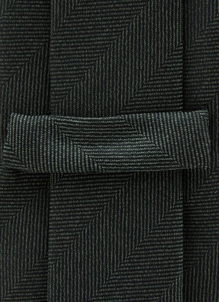 Detail View - Click To Enlarge - STEFANOBIGI MILANO - Solid Herringbone Wool Tie