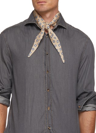 Figure View - Click To Enlarge - STEFANOBIGI MILANO - Linen Triangle Scarf