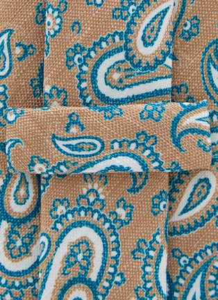 Detail View - Click To Enlarge - STEFANOBIGI MILANO - Large Paisley Printed Silk Linen Tie