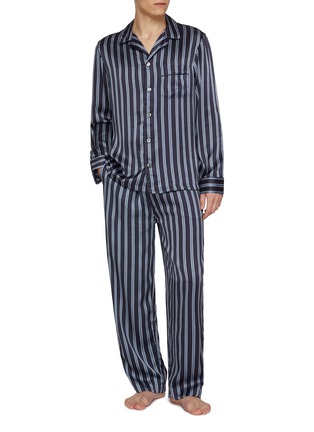 Figure View - Click To Enlarge - DEREK ROSE - Striped Silk Pyjama Set