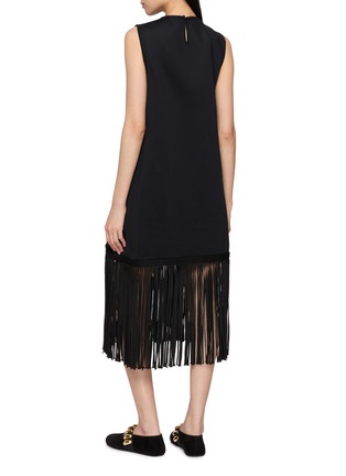 Back View - Click To Enlarge - PEPA POMBO - Numa Sleeveless Braided Fringe Dress