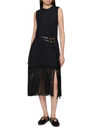 Figure View - Click To Enlarge - PEPA POMBO - Numa Sleeveless Braided Fringe Dress