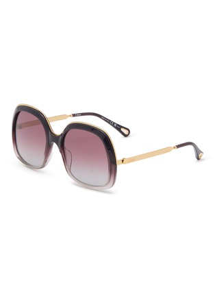 Main View - Click To Enlarge - CHLOÉ - Leia Recycled Acetatae Metal Round Sunglasses