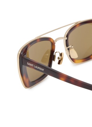 Detail View - Click To Enlarge - SAINT LAURENT - 90's Combi Recycled Acetete Rectangle Sunglasses