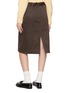 Back View - Click To Enlarge - EDITION - Drawstring Waist Satin Pencil Skirt