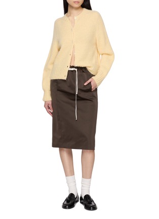 Figure View - Click To Enlarge - EDITION - Drawstring Waist Satin Pencil Skirt