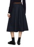 Back View - Click To Enlarge - EDITION - Circular Dark Wash Denim Midi Skirt