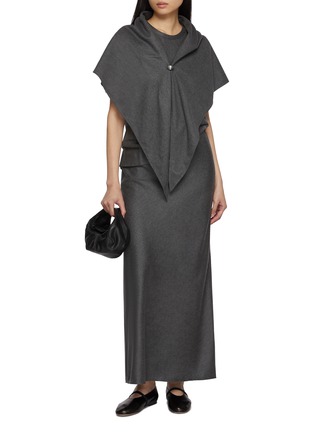 Figure View - Click To Enlarge - EDITION - Crewneck Wool Silk Top With Scarf