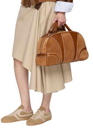 Front View - Click To Enlarge - DRIES VAN NOTEN - Medium Suede Duffle Bag