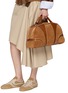 Front View - Click To Enlarge - DRIES VAN NOTEN - Medium Suede Duffle Bag