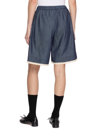 Back View - Click To Enlarge - EPINGLER - Lace Hem Drawstring Waistband Shorts